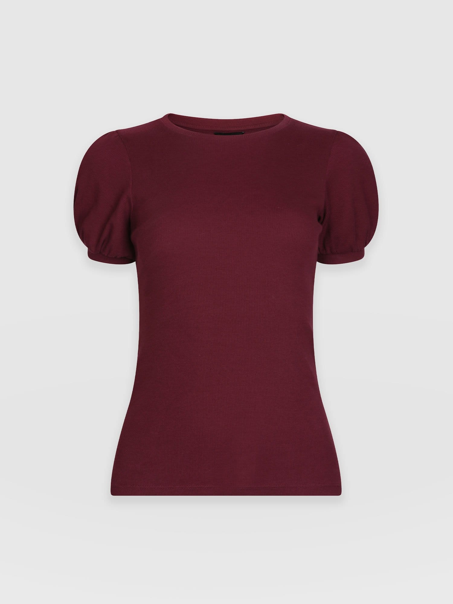 Cavendish Tee Puff Sleeve Burgundy - Women's T-Shirts | Saint + Sofia® USA